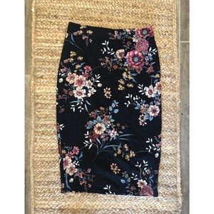 Floral pencil skirt